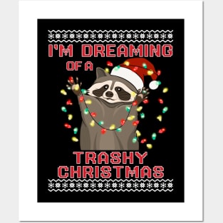 Funny Christmas Garden Flag Raccoon Trashy Christmas Flag Ugly Christmas Sweater Yard Sign Raccoon Outdoor Flag Christmas Decor Porch Sign Posters and Art